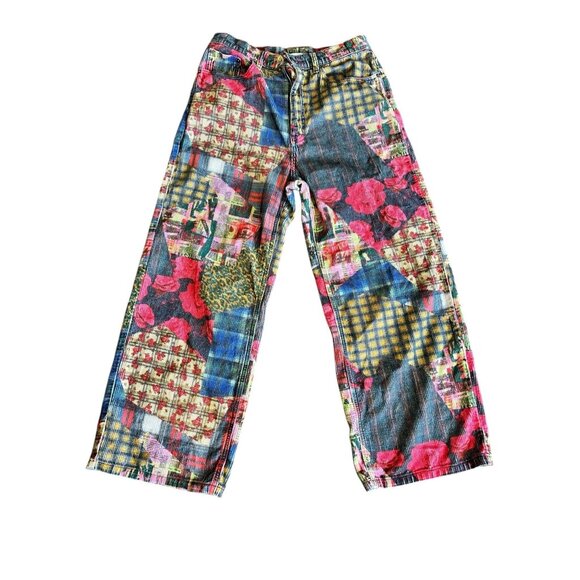 BDG Women's Corduroy High & Wide Patchwork Style Pants - Picture 1 of 7